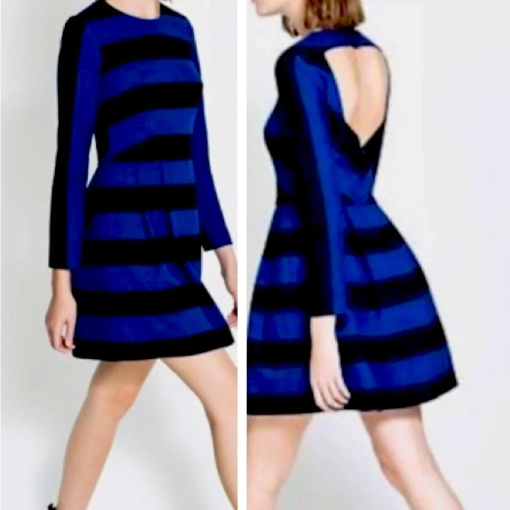 Zara fit & flare dress striped dress - Picture 1 of 6